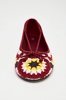 EMBROIDERED BALLET FLATS