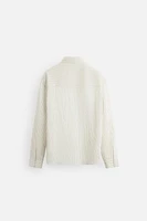 WRINKLE LOOK STRIPED SHIRT