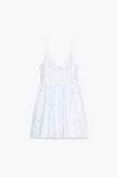 EMBROIDERED POPLIN DRESS