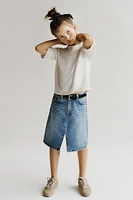 JUPE MI-LONGUE EN JEAN