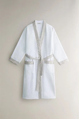 (420 GXM²) PEIGNOIR COTON LIN