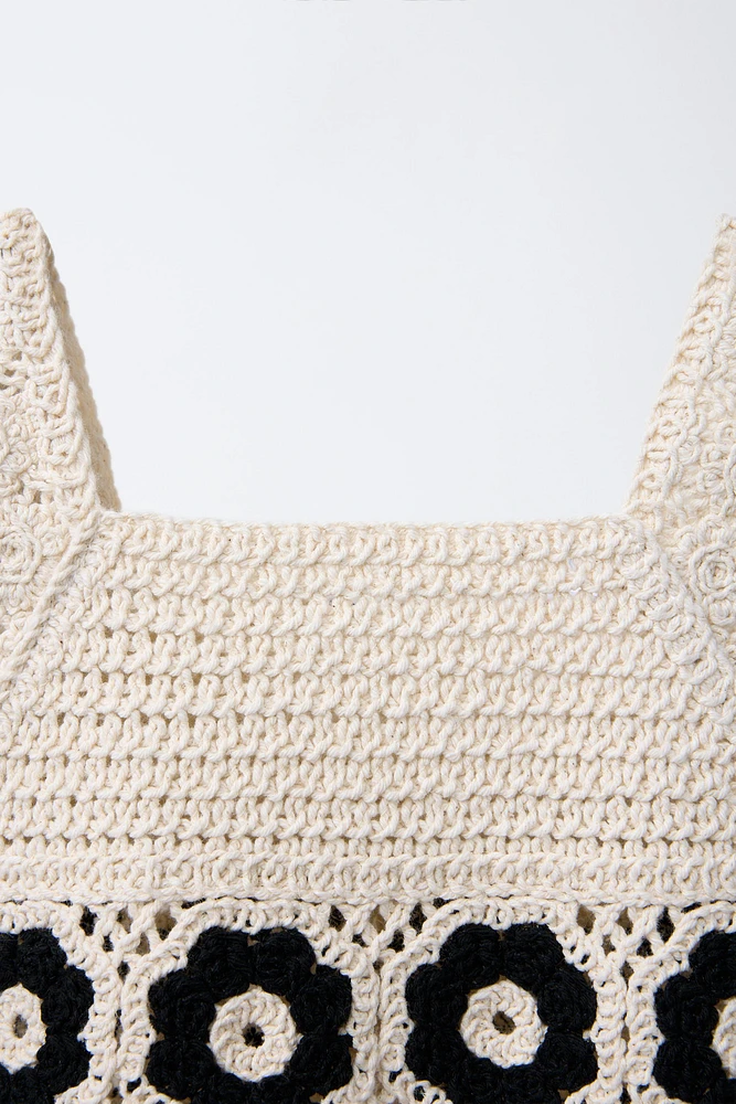 COMBINATION CROCHET KNIT DRESS