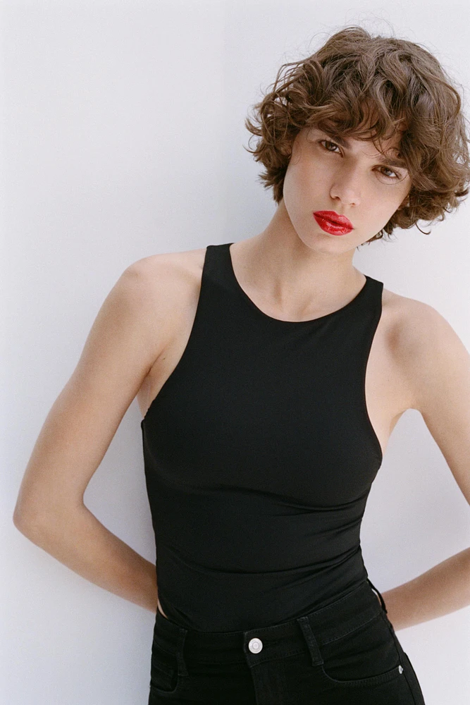 POLYAMIDE HALTER BODYSUIT