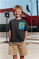 CONTRASTING POCKET TWILL SHORTS