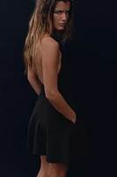 HALTER GODET SHORT DRESS