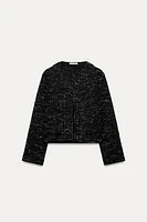 TEXTURED WEAVE JACKET WITH POCKETS