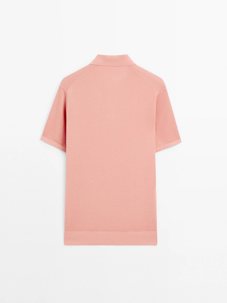 Polo en maille à col V