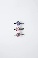 THREE-PACK OF FLOWER BARRETTES