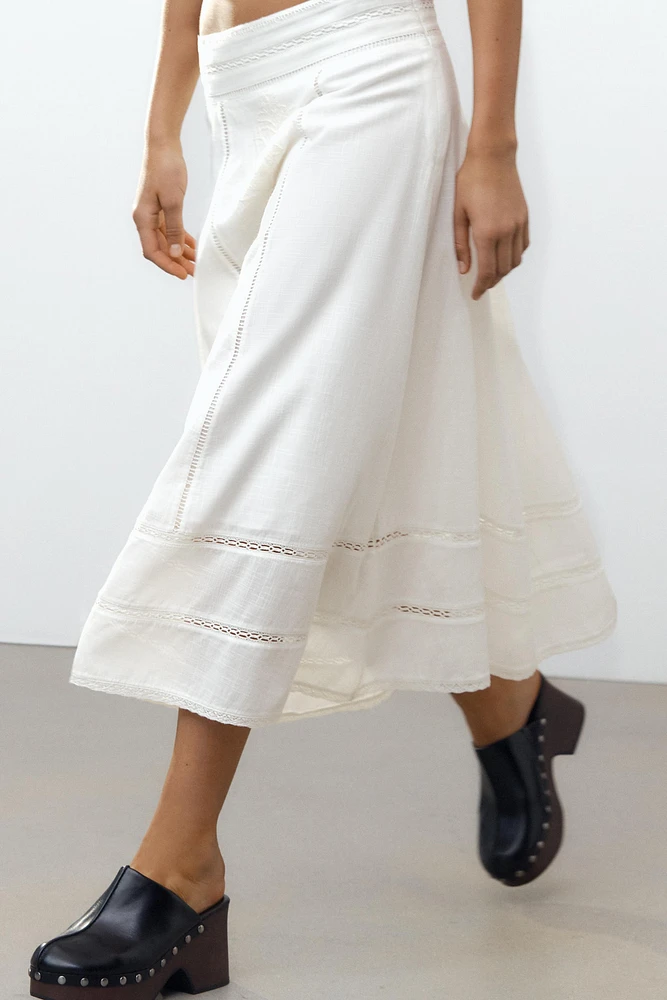 ZW COLLECTION EMBROIDERED MIDI SKIRT