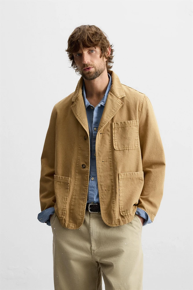 RELAXED FIT WASHED BLAZER