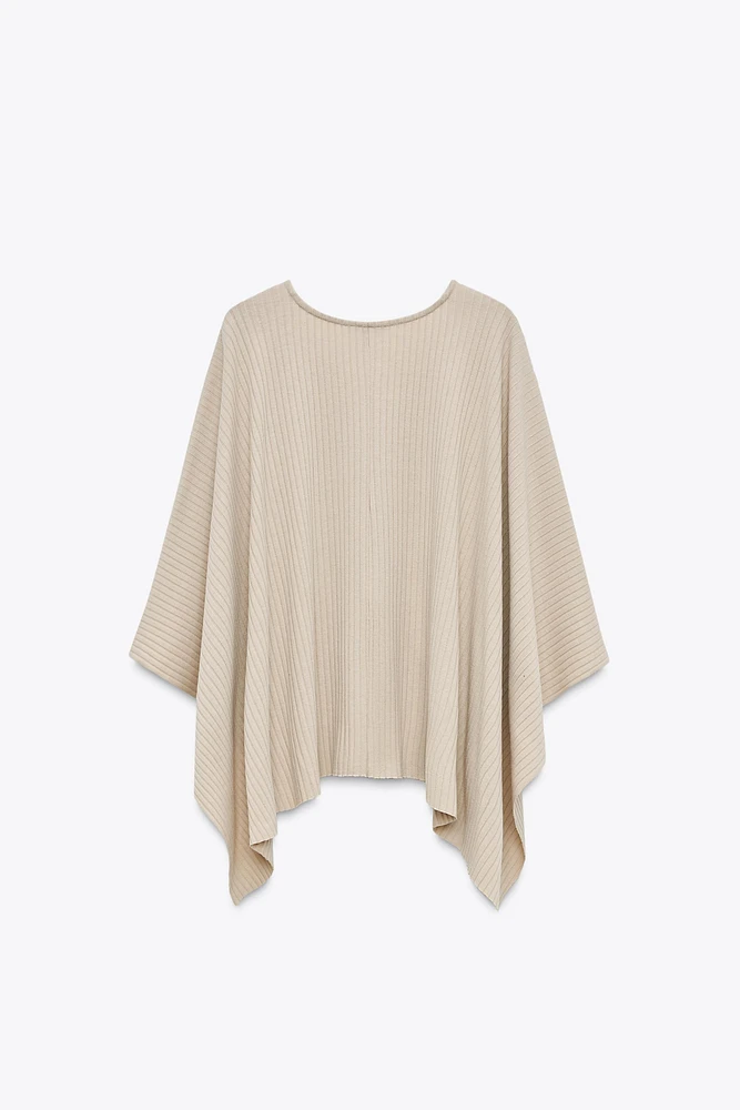 ASYMMETRIC RIBBED CAPE