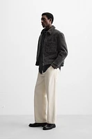TEXTURED WRINKLED EFFECT JACKET