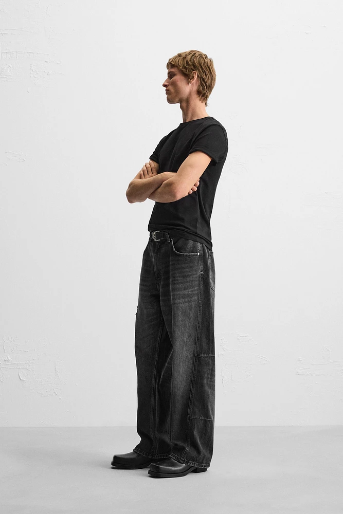 BAGGY FIT JEANS WITH SEAMS