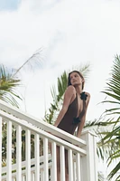 FLORAL HALTER SWIMSUIT