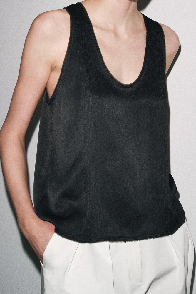 ZW COLLECTION GATHERED SLEEVELESS TOP