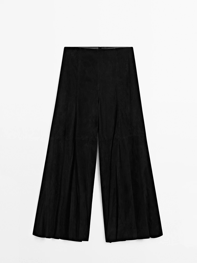 Wide-leg suede leather trousers - Limited Edition