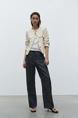 BELTED TEXTURED BLAZER
