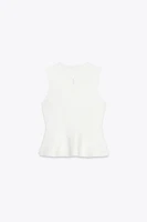 TOP EN MAILLE PÉPLUM AVEC LACETS