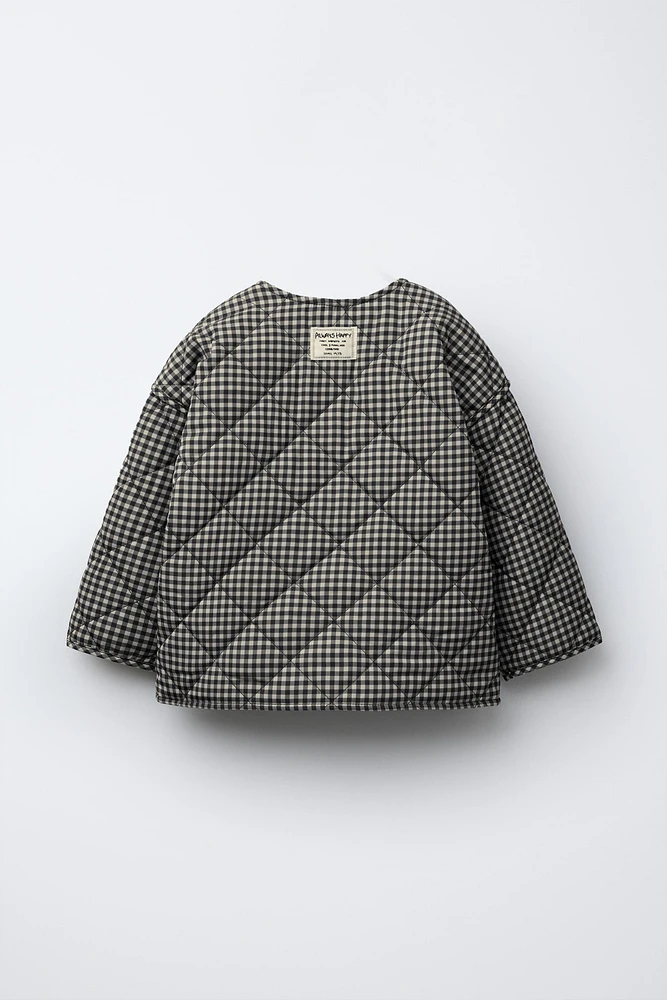 GINGHAM CHECK PADDED JACKET