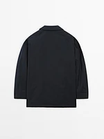 Short cotton blend trench coat