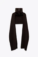 KNIT SCARF WITH ZIPPERED NECKLINE