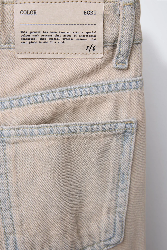 OVERDYED WASHED EFFECT WIDE LEG JEANS