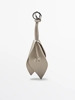 Nappa leather flower keyring