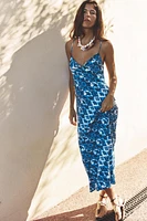 PRINTED MIDI SLIP DRESS