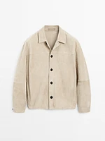 Short suede leather jacket