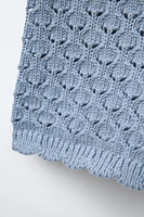 SHORT EN MAILLE À FLEURS AU CROCHET