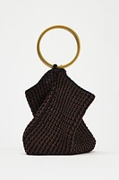 WOVEN BAG WITH METAL HANDLE