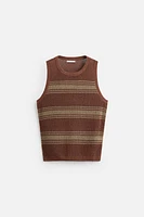 T-SHIRT EN MAILLE DÉBARDEUR LIN - VISCOSE