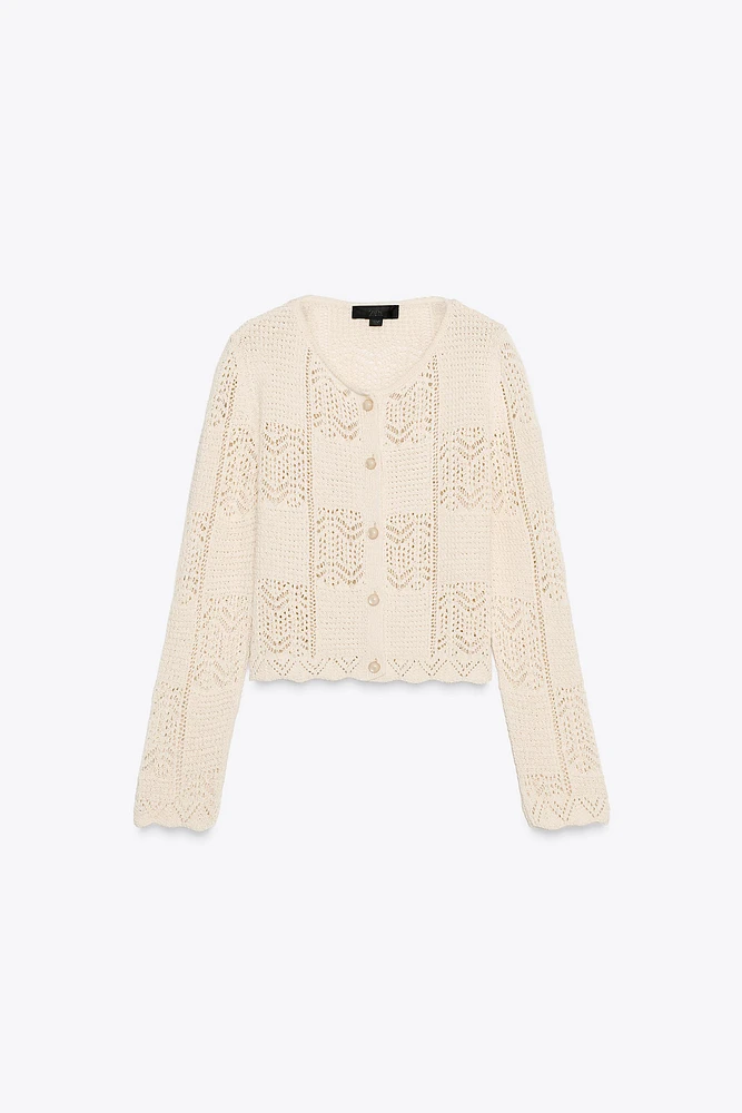 POINTELLE KNIT CARDIGAN