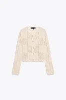 POINTELLE KNIT CARDIGAN