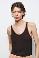 COMBINATION TULLE TOP