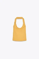 RIBBED HALTER TOP