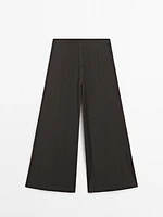 Pantalon wide leg triple pince