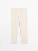100% cotton straight-leg trousers