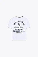 T-SHIRT BRODÉ À COL EN TRICOT