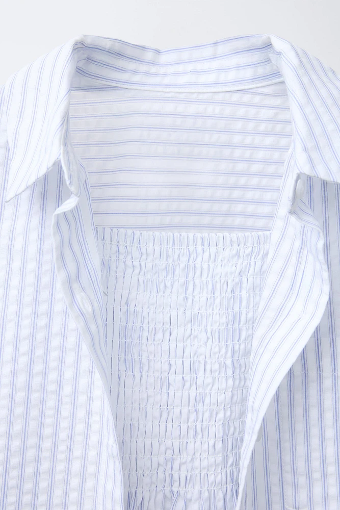 STRIPED CROPPED DRESS AND SHIRT SET