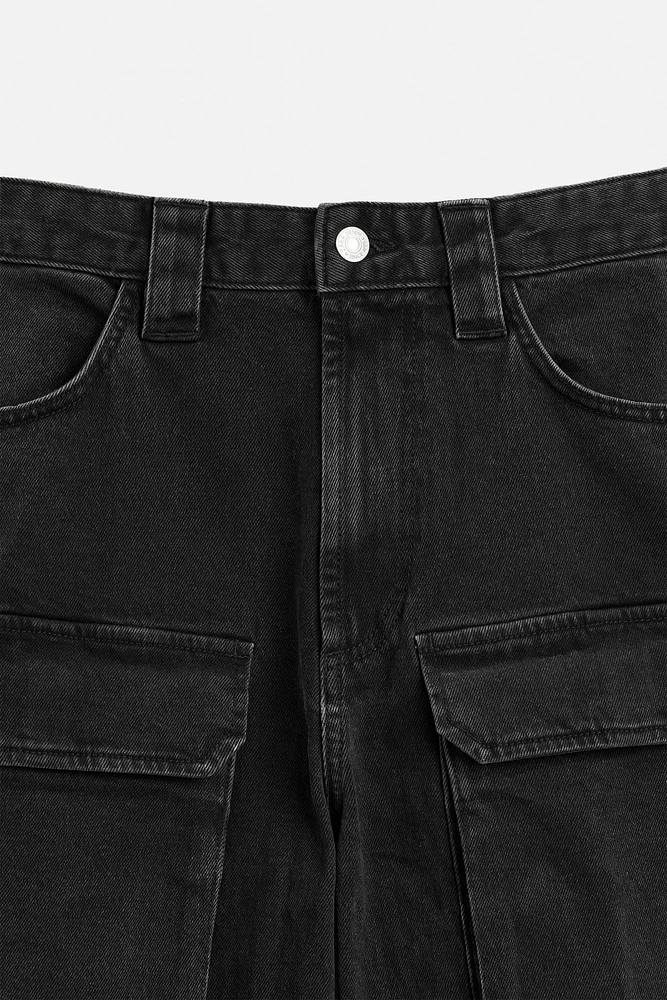 POCKET DENIM CARGO PANTS
