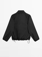 Technical fabric sweatshirt with zip detail