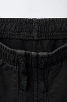 WASHED-EFFECT PLUSH SHORTS