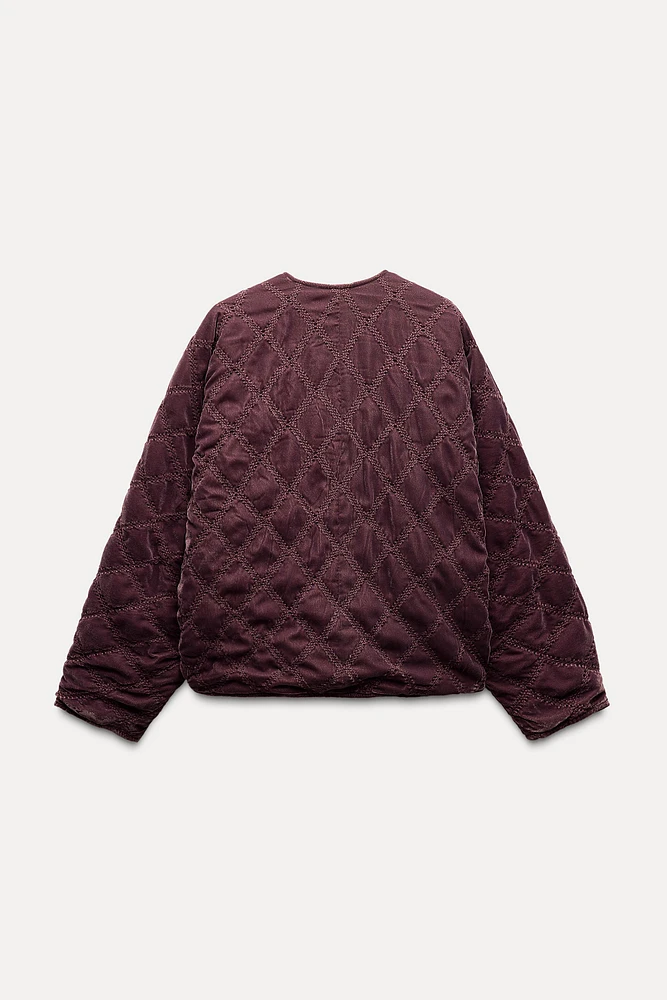 KIMONO EN VELOURS MATELASSÉ SURPIQUÉ