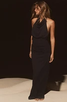 LONG OPEN BACK HALTER DRESS