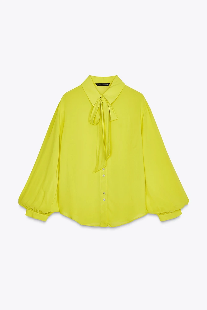 FLOWY BOW SHIRT
