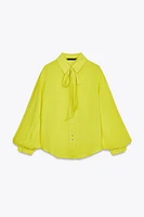 FLOWY BOW SHIRT
