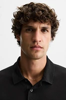 VISCOSE - LINEN POLO SHIRT