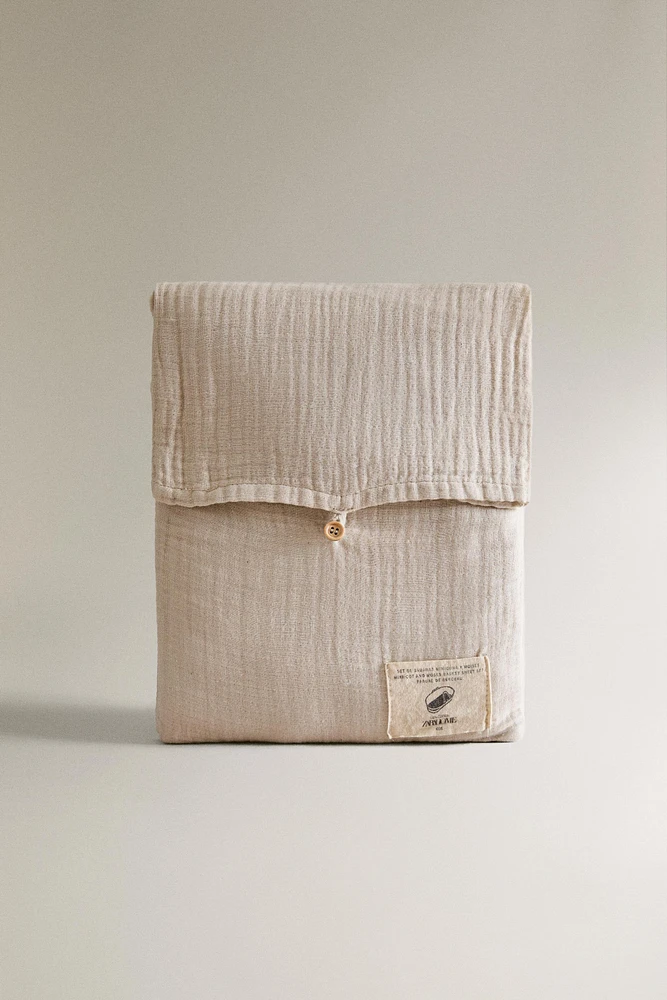 SET OF MUSLIN MINI CRIB SHEETS