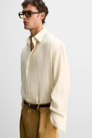 LIMITED EDITION 100% LINEN ABSTRACT PRINT SHIRT